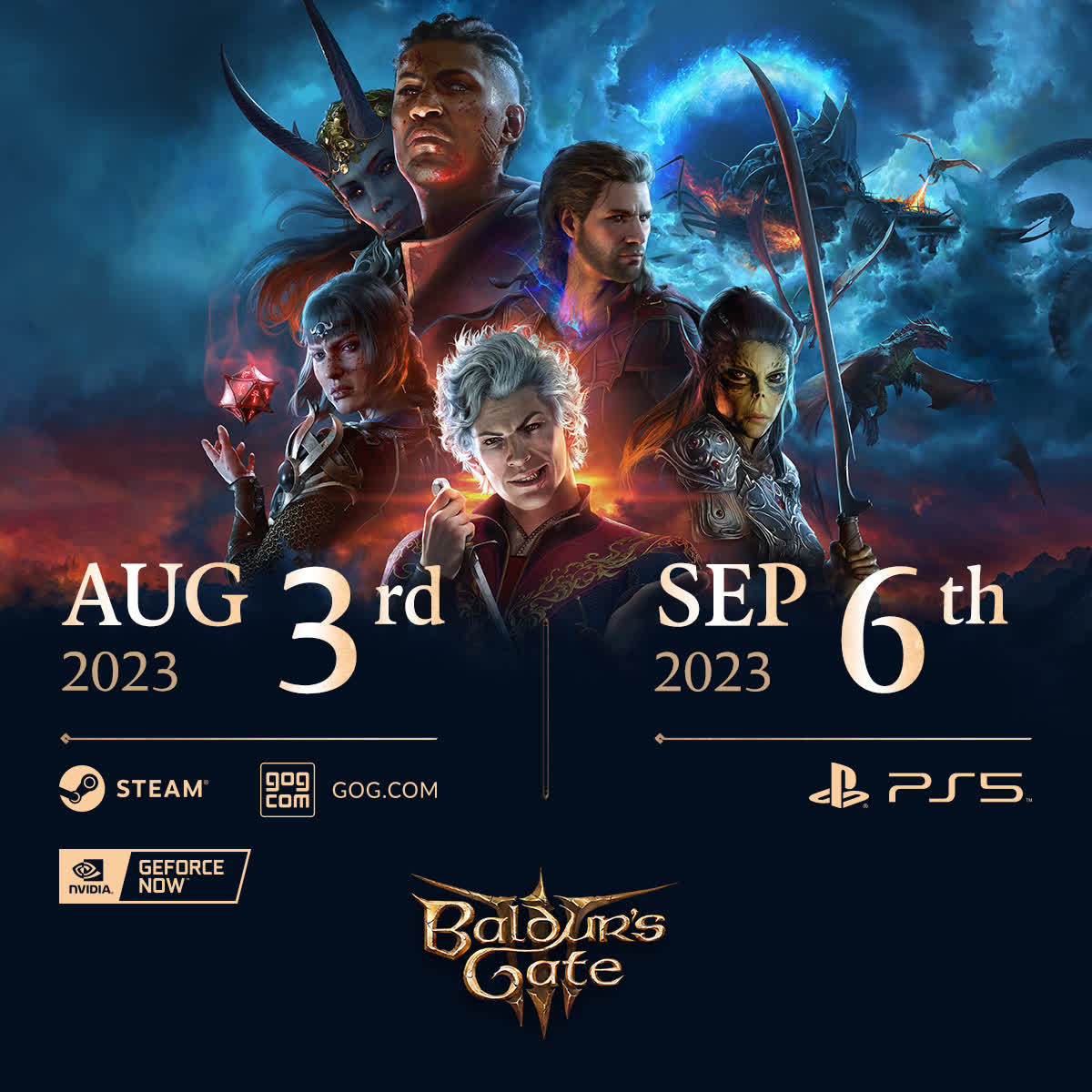 Baldur's Gate 3 release date pushed forward to August 3 on PC, pushed back to September 6 on PS5